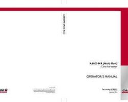 Operator's Manual for Case IH Harvester model A8800