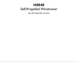 Service Manual for New Holland Windrower model H8040