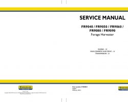 Engine Service Manual for New Holland Harvesting equipment model FR9040