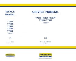 Service Manual for New Holland Tractors model T7510