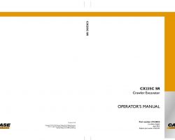 Case Excavators model CX235C SR Operator's Manual