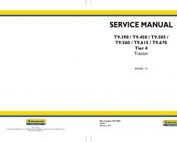 Engine Service Manual for New Holland Tractors model T9.615