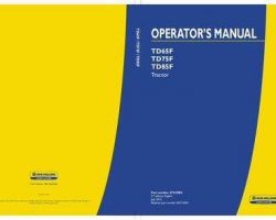 Operator's Manual for New Holland Tractors model TD75F