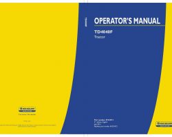 Operator's Manual for New Holland Tractors model TD4040F