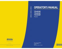 Operator's Manual for New Holland Tractors model TD4020F