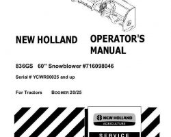 Operator's Manual for New Holland Tractors model 836GS