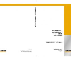 Case Mini excavators model CX45B Operator's Manual