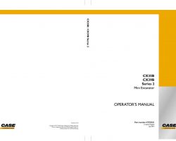 Case Mini excavators model CX35B Operator's Manual