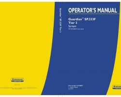 Operator's Manual for New Holland Sprayers model Guardian SP.333F
