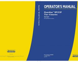 Operator's Manual for New Holland Sprayers model Guardian SP.333F