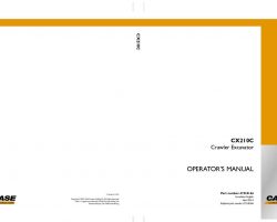 Case Excavators model CX210C Operator's Manual