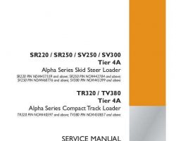 Case Skid steers / compact track loaders model SR250 Service Manual
