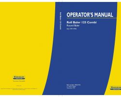 Operator's Manual for New Holland Balers model Roll Baler 125