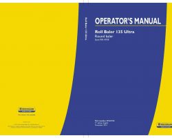 Operator's Manual for New Holland Balers model Roll Baler 135