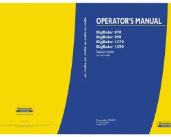 Operator's Manual for New Holland Balers model BigBaler 1270