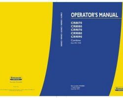 Operator's Manual for New Holland Combine model CR8080