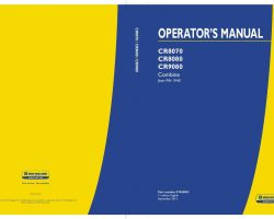 Operator's Manual for New Holland Combine model CR8070
