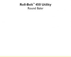 Service Manual for New Holland Balers model Roll-Belt 450