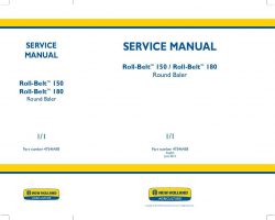 Service Manual for New Holland Balers model Roll-Belt 150