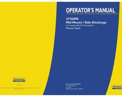 Operator's Manual for New Holland Tractors model 272GMS