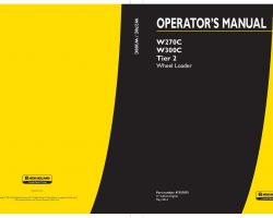 New Holland CE Wheel loaders model W300C Tier 2 Operator's Manual