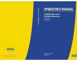 Operator's Manual for New Holland Combine model CX8090