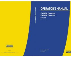 Operator's Manual for New Holland Combine model CX8080