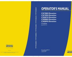 Operator's Manual for New Holland Combine model CX8070