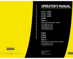 New Holland CE Skid steers / compact track loaders model L223 Operator's Manual