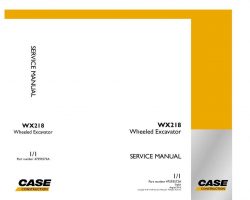 Case Excavators model WX218 Service Manual