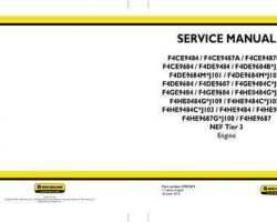 Service Manual for New Holland Engines model F4HE9484