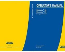 Operator's Manual for New Holland Tractors model Boomer 40