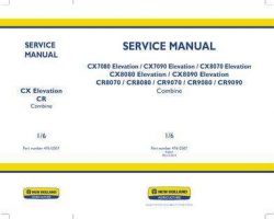 Service Manual for New Holland Combine model CR8070