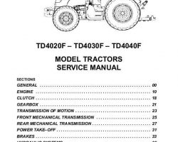 Service Manual for New Holland Tractors model TD4020F