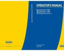 Operator's Manual for New Holland Windrower model Speedrower 260