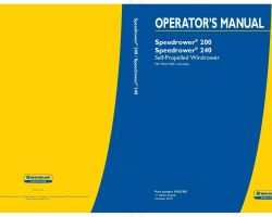 Operator's Manual for New Holland Windrower model Speedrower 200