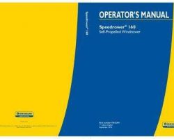Operator's Manual for New Holland Windrower model Speedrower 160