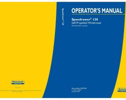 Operator's Manual for New Holland Windrower model Speedrower 130