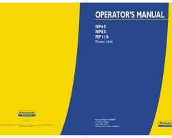 Operator's Manual for New Holland Engines model RP110