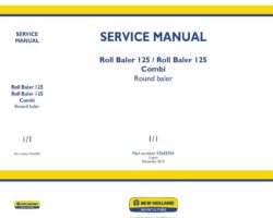 Service Manual for New Holland Balers model Roll Baler 125