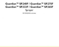 Service Manual for New Holland Sprayers model Guardian SP.365F
