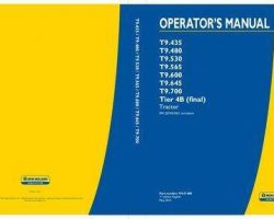 Operator's Manual for New Holland Tractors model T9.480