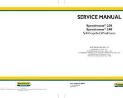 Electrical Wiring Diagram Manual for New Holland Windrower model Speedrower 240