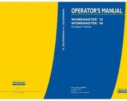 Operator's Manual for New Holland Tractors model Workmaster 40