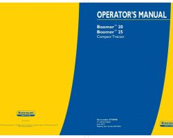Operator's Manual for New Holland Tractors model Boomer 20