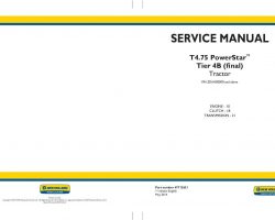 Engine Service Manual for New Holland Tractors model T4.75