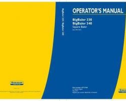 Operator's Manual for New Holland Balers model BigBaler 340