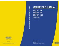 Operator's Manual for New Holland Balers model BigBaler 1270