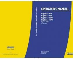 Operator's Manual for New Holland Balers model BigBaler 870