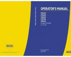 Operator's Manual for New Holland Harvesting equipment model FR850